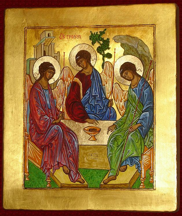 Icona Santissima Trinità- Rublev, icona dipinta a mano